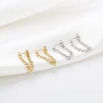 Chain oorbel goud - Afbeelding 3