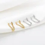 Chain oorbel zilver - Afbeelding 3