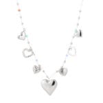 Ketting met hartjes bedels zilver