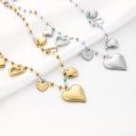 Ketting met hartjes bedels zilver - Afbeelding 3
