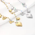 Ketting met hartjes bedels zilver - Afbeelding 3