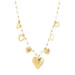 Ketting met hartjes bedels goud