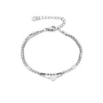 Hartjes armband zilver